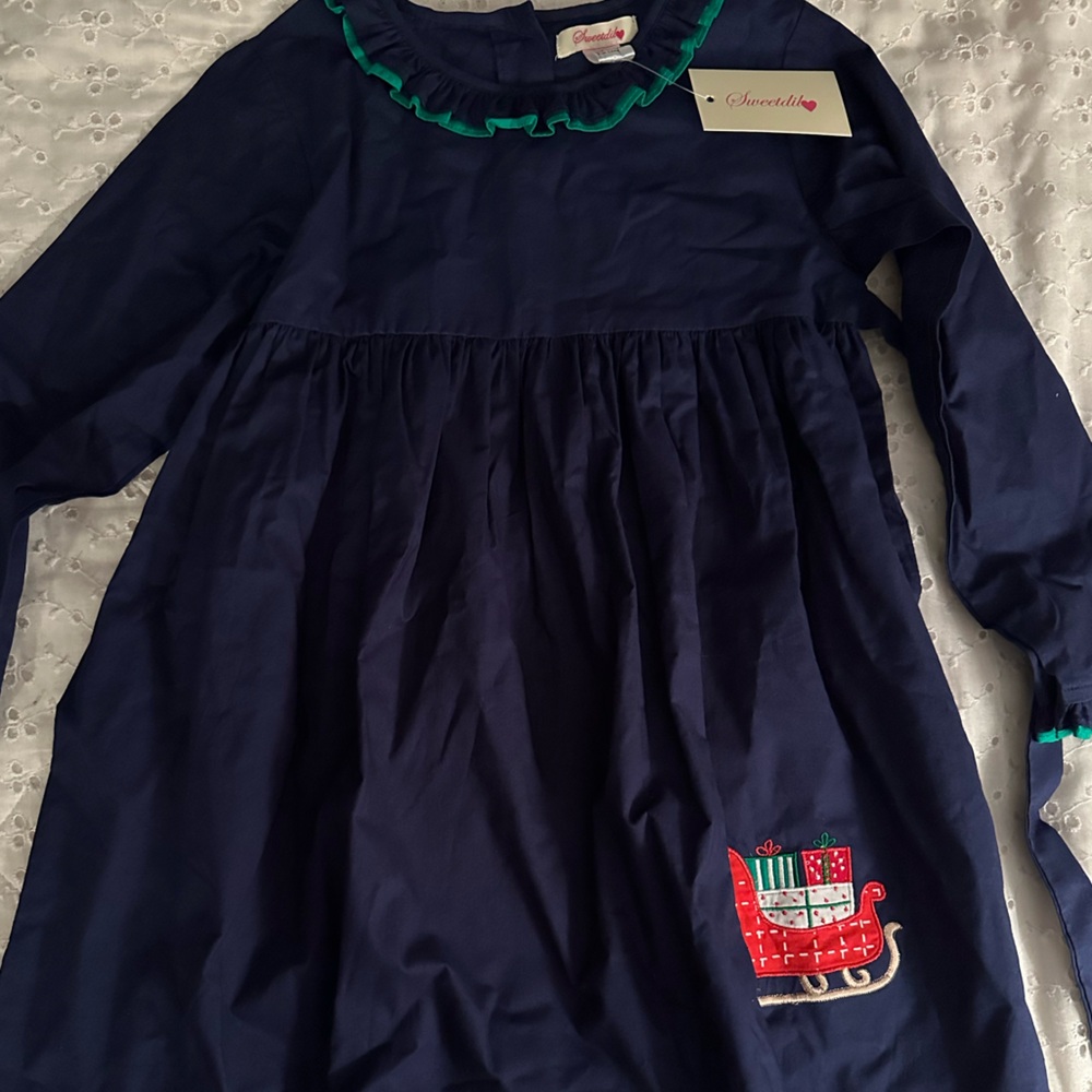 Sweetdil Christmas dress with sleigh size 6 - new with tags